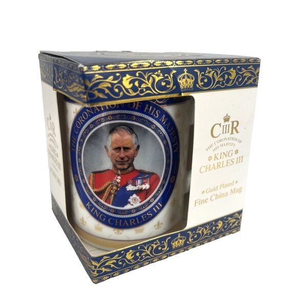 King Charles III Coronation Collectors Lippy Mug Souvenir Elgate Gold Plated NEW - Picture 1 of 7